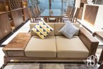 Băng dài 2 chỗ ngồi sofa gỗ óc chó
