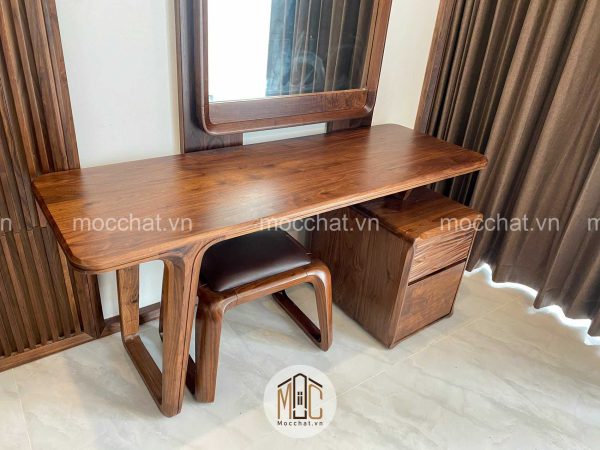 Bàn phấn gỗ óc chó cao cấp hiện đại