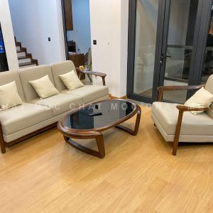 Bộ sofa bàn ghế gỗ óc chó cao cấp hiện đại