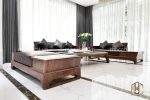 Bộ bàn ghế sofa gỗ óc chó cao cấp hiện đại phòng khách
