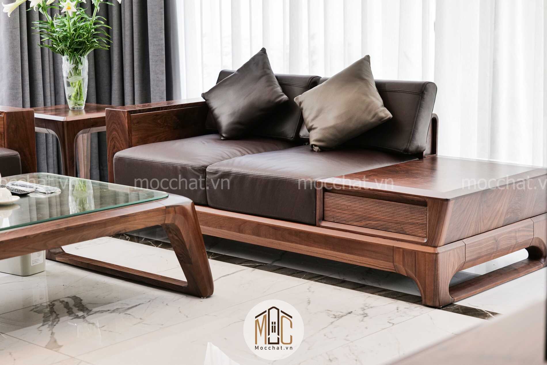Băng dài 2 chỗ ngồi sofa óc chó