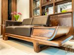 Băng dài hai chỗ ngồi sofa gỗ óc chó