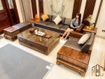 Bộ bàn ghế sofa gỗ óc chó hiện đại cao cấp mã SOC-04