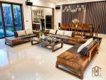 Bộ sofa bàn ghế gỗ óc chó cao cấp hiện đại