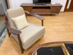 Ghế đơn sofa gỗ óc chó