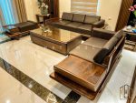 Sofa gỗ óc chó cao cấp hiện đại