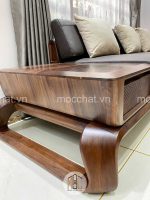 Sofa gỗ óc chó chân xoắn cao cấp hiện đại