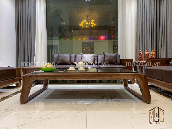 Bàn trà gỗ óc chó hiện đại cao cấp
