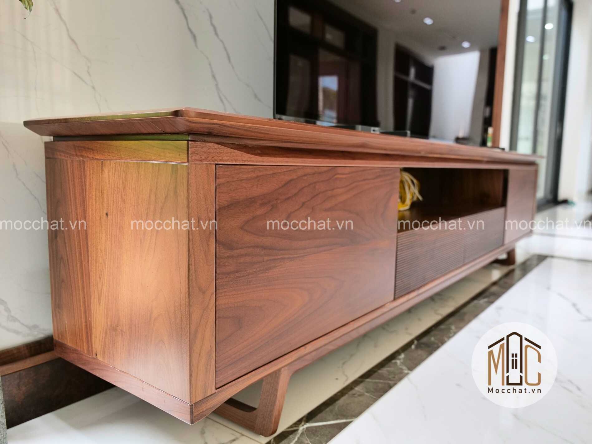 Kệ tivi gỗ óc chó cao cấp hiện đại