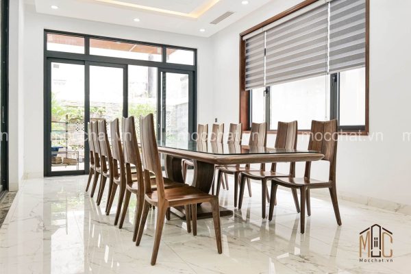 Bàn ghế ăn gỗ óc chó đẹp hiện đại cao cấp