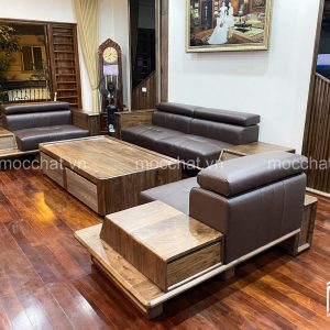 Bàn ghế sofa óc chó cao cấp hiện đại