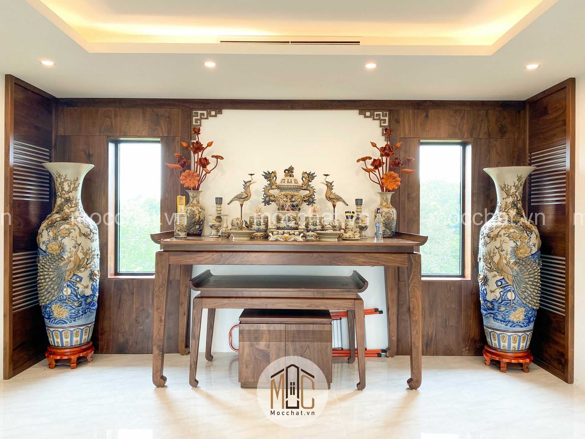 Bàn thờ gỗ óc chó