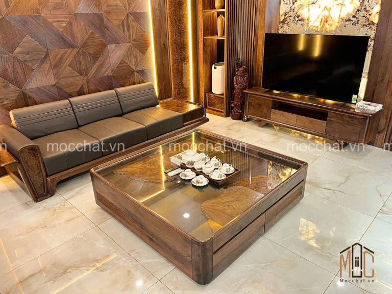 Bàn trà gỗ óc chó đẹp hiện đại cao cấp
