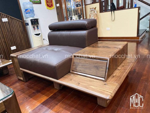 Băng dài 1 chỗ ngồi sofa gỗ óc chó cao cấp