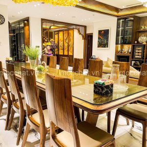 Bộ bàn ăn gỗ óc chó đẹp cao cấp hiện đại
