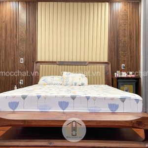 Giường gỗ óc chó cao cấp hiện đại