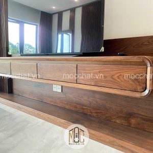 Kệ tivi treo tường gỗ óc chó đẹp hiện đại cao cấp
