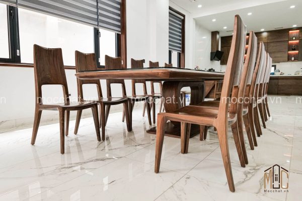 Mẫu bàn ăn gỗ óc chó đẹp hiện đại cao cấp
