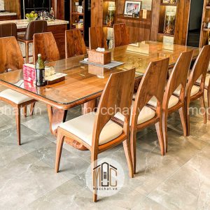 Mẫu bàn ăn gỗ óc chó đẹp hiện đại cao cấp