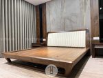 Mẫu giường gỗ óc chó đẹp hiện đại cao cấp