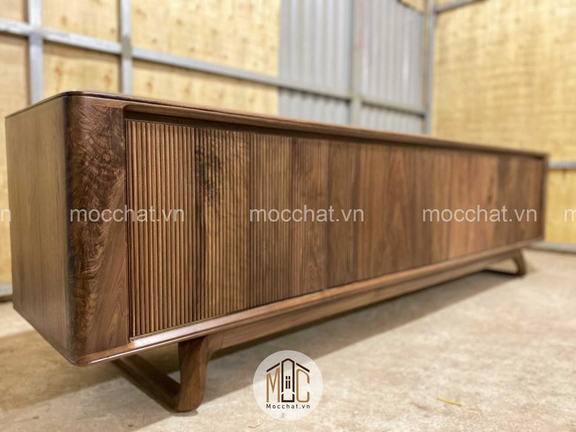 Mẫu kệ tivi gỗ óc chó đẹp cao cấp hiện đại