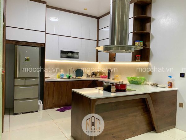 Mẫu tủ bế gỗ óc chó đẹp hiện đại