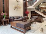 Sofa gỗ óc chó phòng khách