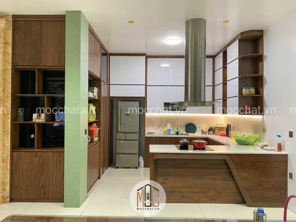 Mẫu tủ bế gỗ óc chó đẹp hiện đại