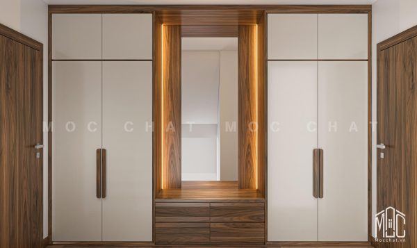 Tủ quần áo gỗ óc chó đẹp hiện đại cao cấp