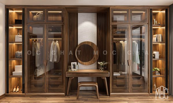 Tủ quần áo gỗ óc chó đẹp hiện đại cao cấp