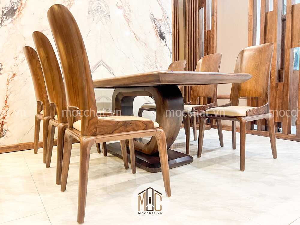 Bàn ăn gỗ óc chó đẹp hiện đại
