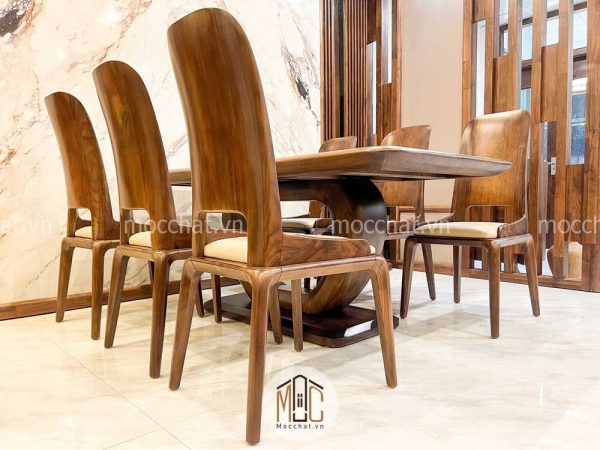 Bàn ăn gỗ óc chó hiện đại cao cấp