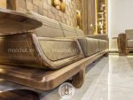 Băng dài 3 chỗ ngồi sofa gỗ óc chó hiện đại cấp mã SOC14