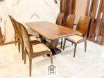 Bộ bàn ăn 6 ghế gỗ óc chó hiện đại cao cấp