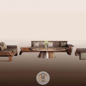 Bàn ghế sofa gỗ óc chó hiện đại cao cấp mã SOC-21