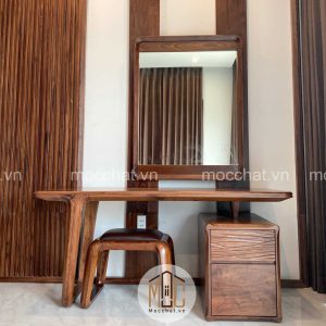 Bàn phấn bàn trang điểm gỗ óc chó đẹp hiện đại