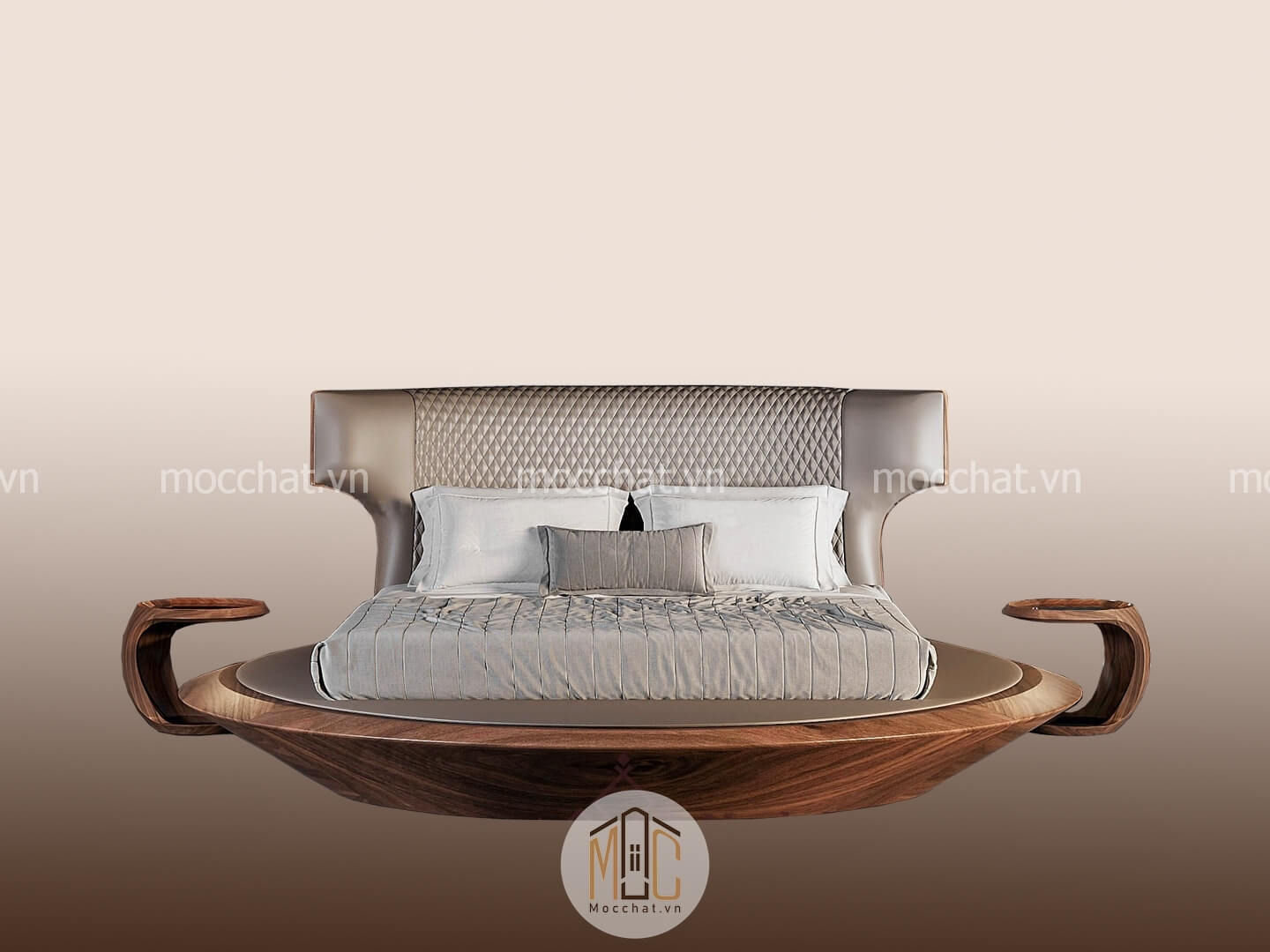 Giường ngủ gỗ óc chó cao cấp hiện đại mã GOC-12