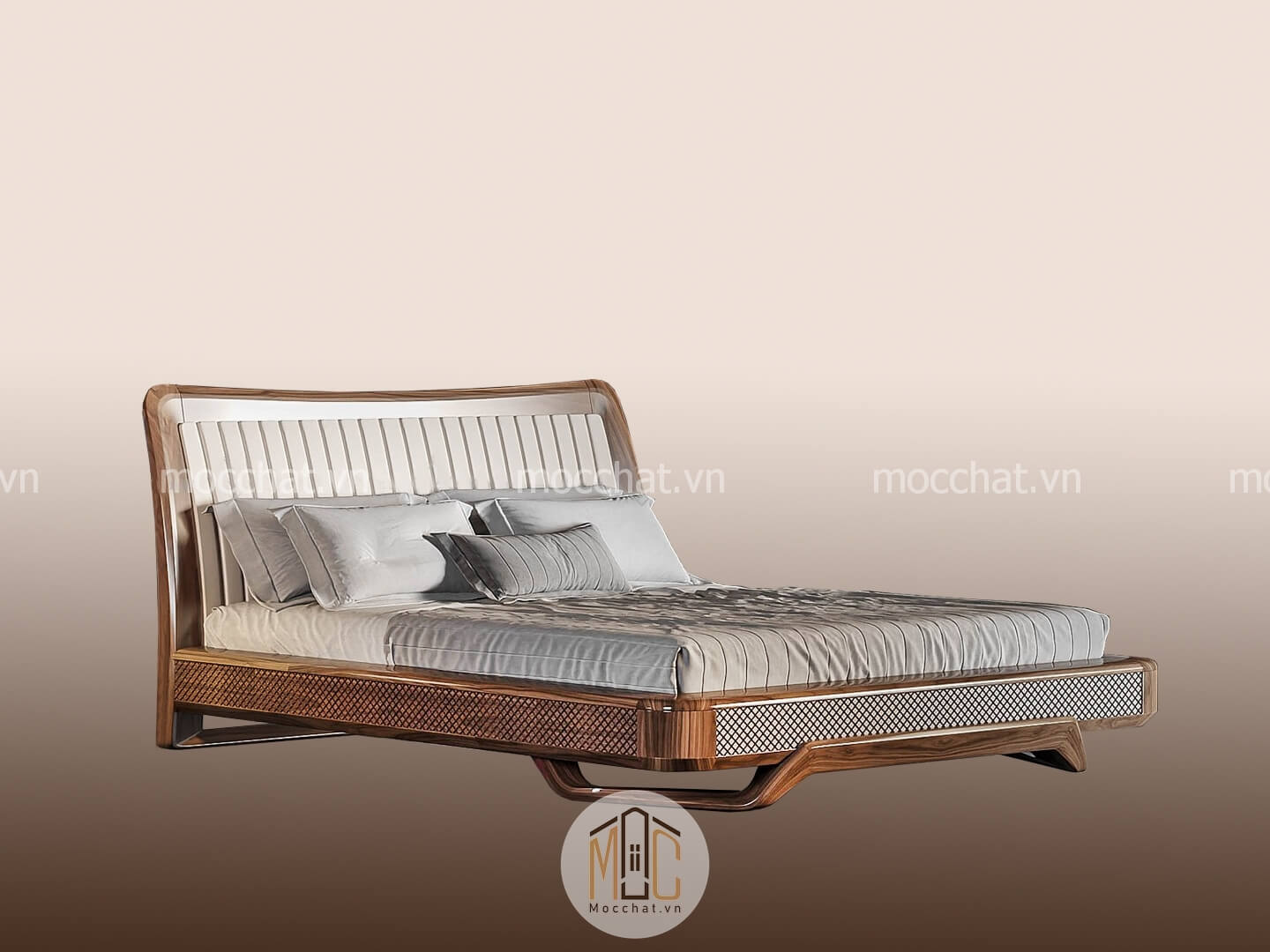 Giường ngủ gỗ óc chó cao cấp hiện đại mã GOC-14