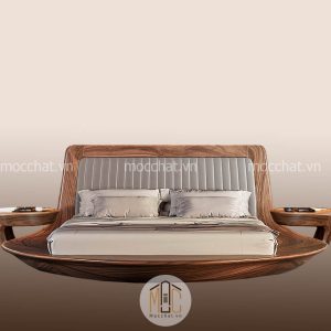 Giường ngủ gỗ óc chó cao cấp hiện đại mã GOC-13
