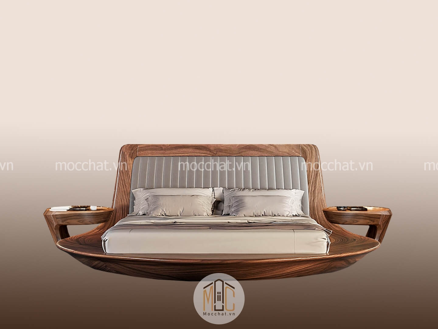 Giường ngủ gỗ óc chó cao cấp hiện đại mã GOC-13