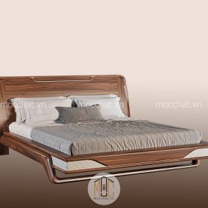 Giường ngủ gỗ óc chó cao cấp hiện đại mã GOC-15