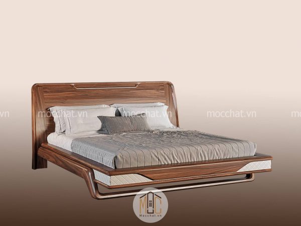 Giường ngủ gỗ óc chó cao cấp hiện đại mã GOC-15