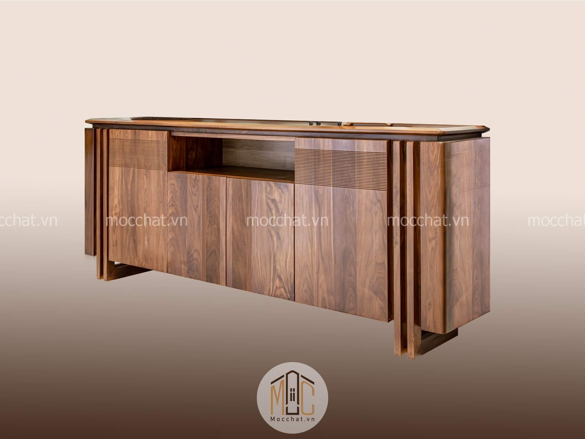 Kệ trang trí gỗ óc chó đẹp hiện đại cao cấp mã KTT-01