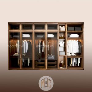Tủ quần áo gỗ óc chó đẹp hiện đại cao cấp mã TAOC-09