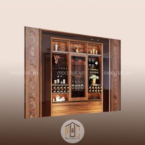 Tủ rượu gỗ óc chó hiện đại sang trọng mã troc-08