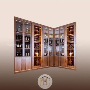 Tủ rượu gỗ óc chó hiện đại sang trọng mã troc-09