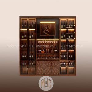Tủ rượu gỗ óc chó hiện đại sang trọng mã troc-11