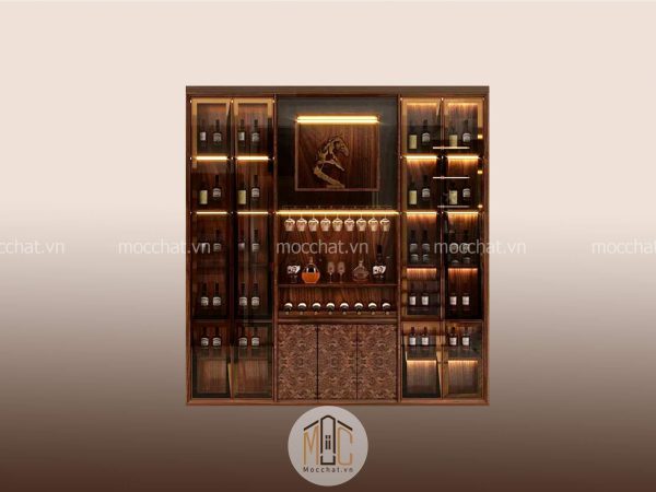 Tủ rượu gỗ óc chó hiện đại sang trọng mã troc-11