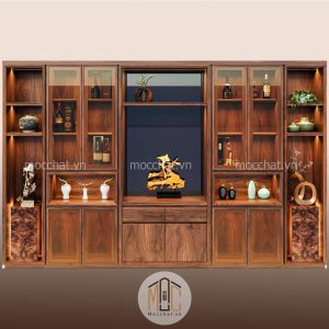 Tủ rượu gỗ óc chó hiện đại sang trọng mã troc-12