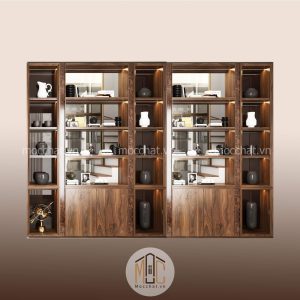 Tủ trang trí gỗ óc chó đẹp hiện đại cao cấp mã TTT-05